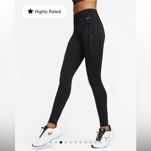 Nike Go leggings. Flattering form-fitting style. High waisted. Black in Medium.